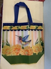 vinyl with bright colors humming bird Shopping bag   d2