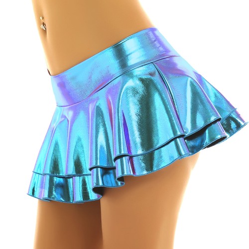 Gonne donna lucide plissettate skater minigonna metallizzata sceno danza gonne - Foto 27 di 53