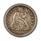 1857 10c Seated Liberty Silver Dime - Trace Luster - XF - SKU-Z5066