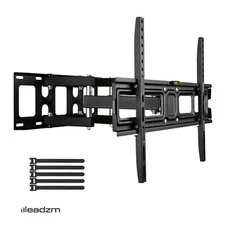 32-70 Inch TV Wall Mount Swivels Tilts Extends Double Arm TV Wall Bracket Black