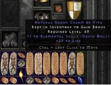 D2 D2R Diablo 2 Resurrected (PC)💥 NL 💥 9 x Elemental Skills Grand Charm Druid