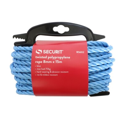 Securit Twisted Braided Polypropylene Nylon Rope String Strong Blue ...
