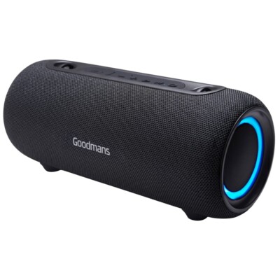 Goodmans Tragbarer Hochleistungs Bass Lautsprecher IPX5 Wetterfest Kabellos Bluetooth