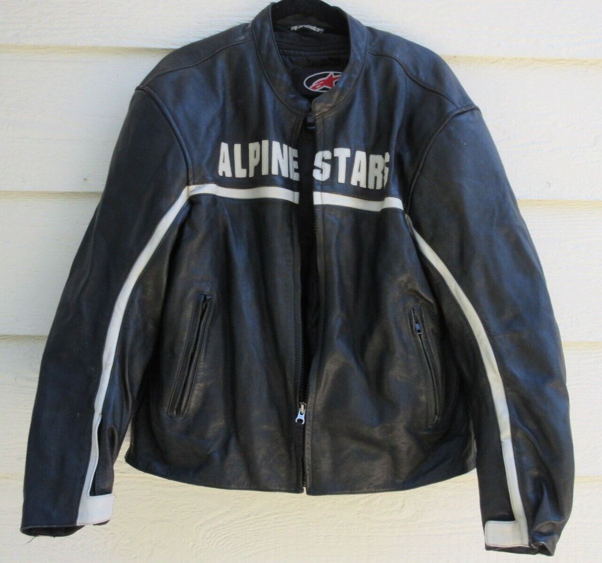Alpinestars Men's Black Leather Motorcycle Jacket w/ Liner Size