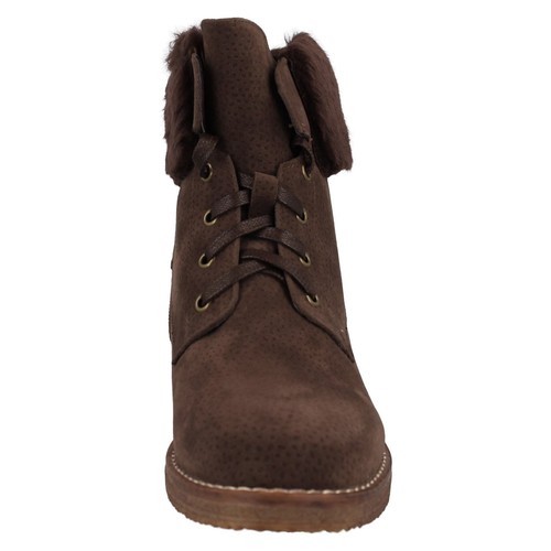 Mujer Spot On Botines con Cordones Borde Piel Sintética F5R0711 - Imagen 5 de 10