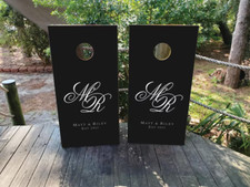 Custom Wedding Cornhole Wraps / WATERPROOF / Decals for Cornhole Boards