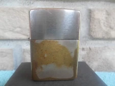 VINTAGE 1958 ZIPPO PAT #2517191 FLIP TOP FLUID CHROME CIGARETTE LIGHTER NEW LID.