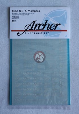 Archer 1/35 Misc. US AFV Assorted Stenciled Data Information (White) AR35014