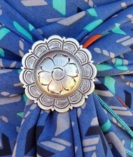 Scalloped Flower Wild Rag Cowboy Scarf Slide