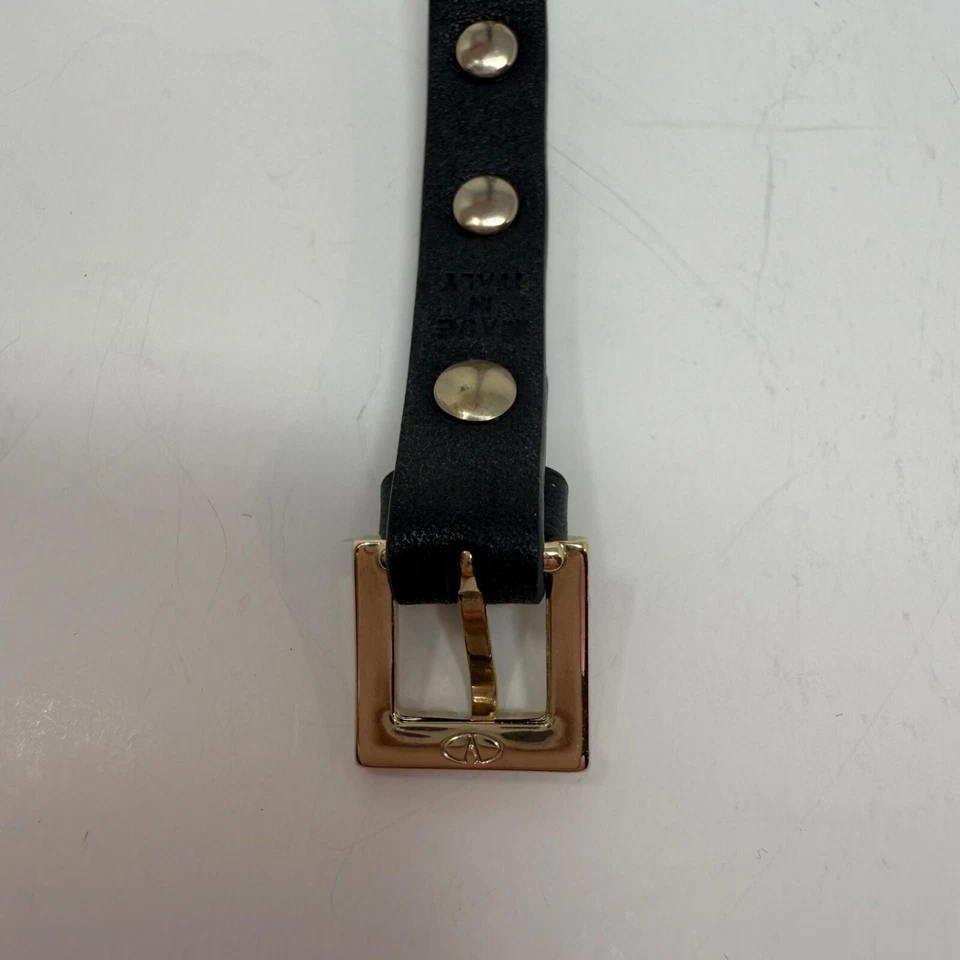 Pulsera de cuero adornada con espiga Rockstud enchapada en platino Valentino Garavani Foto 4 de 4