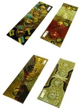 MULTI-COLOR,PATTERN LARGE GLASS 4 CANDLE+TEA LIGHT HOLDER,RECTANGLE PLATE-13901