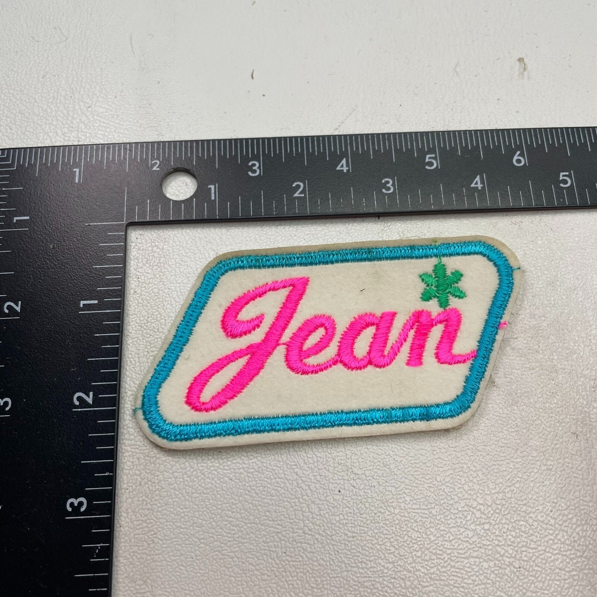 VINTAGE Name JEAN Patch (Cursive, Pink Letter) 26KA | eBay