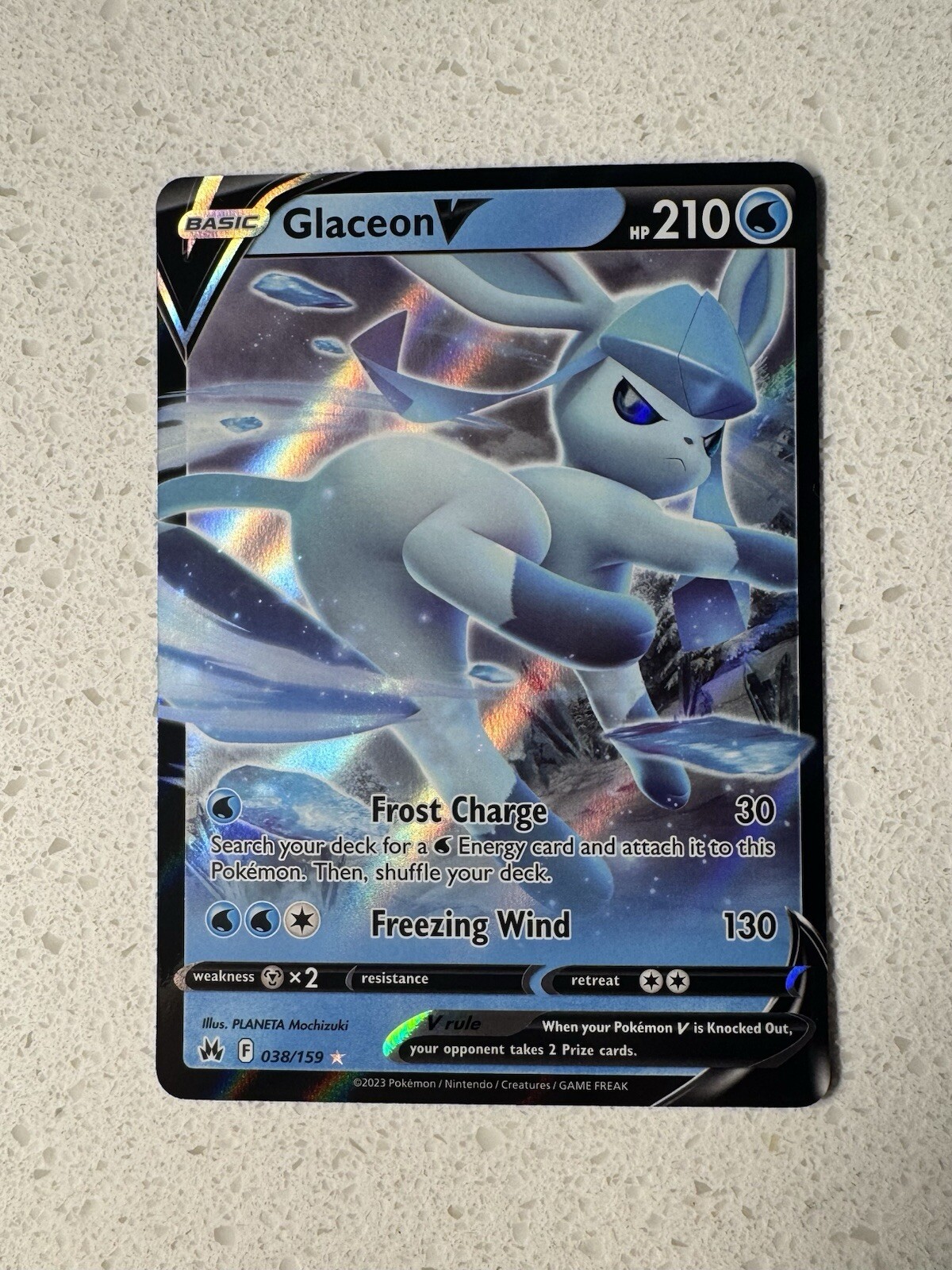 Glaceon V 038/159 Crown Zenith Holo - NM