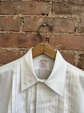Vintage Brooks Brothers Makers Men  s Tuxedo Shirt, Sz 15.5-4, White USA