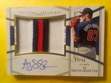 2023 Panini National Treasures AJ Smith Shawver Rookie Jersey Patch Auto #43/49