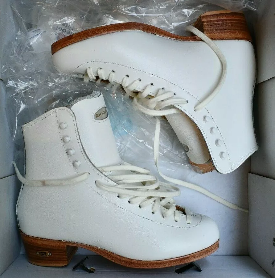 RIEDELL 375 Ladies Figure Ice Skates White Size 5 A GOLD Star