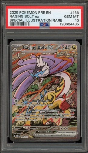 Pokemon Raging Bolt ex Prismatic Evolutions SIR #166 PSA 10 Gem Mint