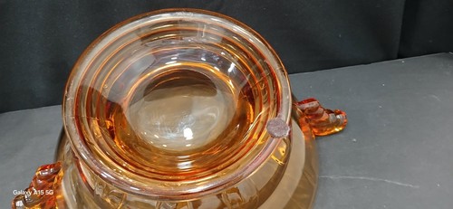 New Martinsville Angel Wing Handles Candy Dish/Bowl - Moondrop Pattern - Picture 8 of 8