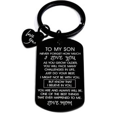 Christmas Gift for Sonfrom Mom - To My Son I Love You Keychain Gift for Him