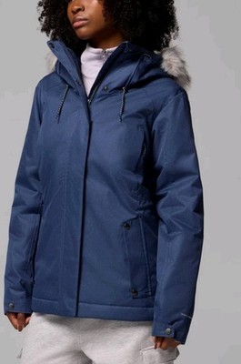Womens Columbia Suttle Mountain Omni Heat Hooded Jacket Parka  Blue Sz XL