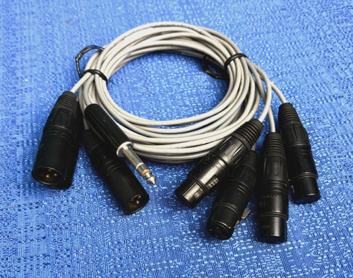 XLR Distribution Cable x4 XLR Female to x3 XLR Male & x1 6.25mm Audio Jack