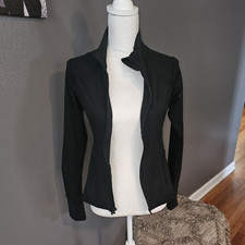 All in Motion Women  s Black Track Jacket XS Polyester Blend Knit Full Zip