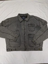 Men's Woolrich Gray Collared Flannel Lined Zip Up Jacket Tag Size XL