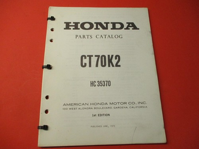 #ad #ad OEM ORIGINAL HONDA PARTS CATALOG MANUAL 1972 CT70 K2 $99.99