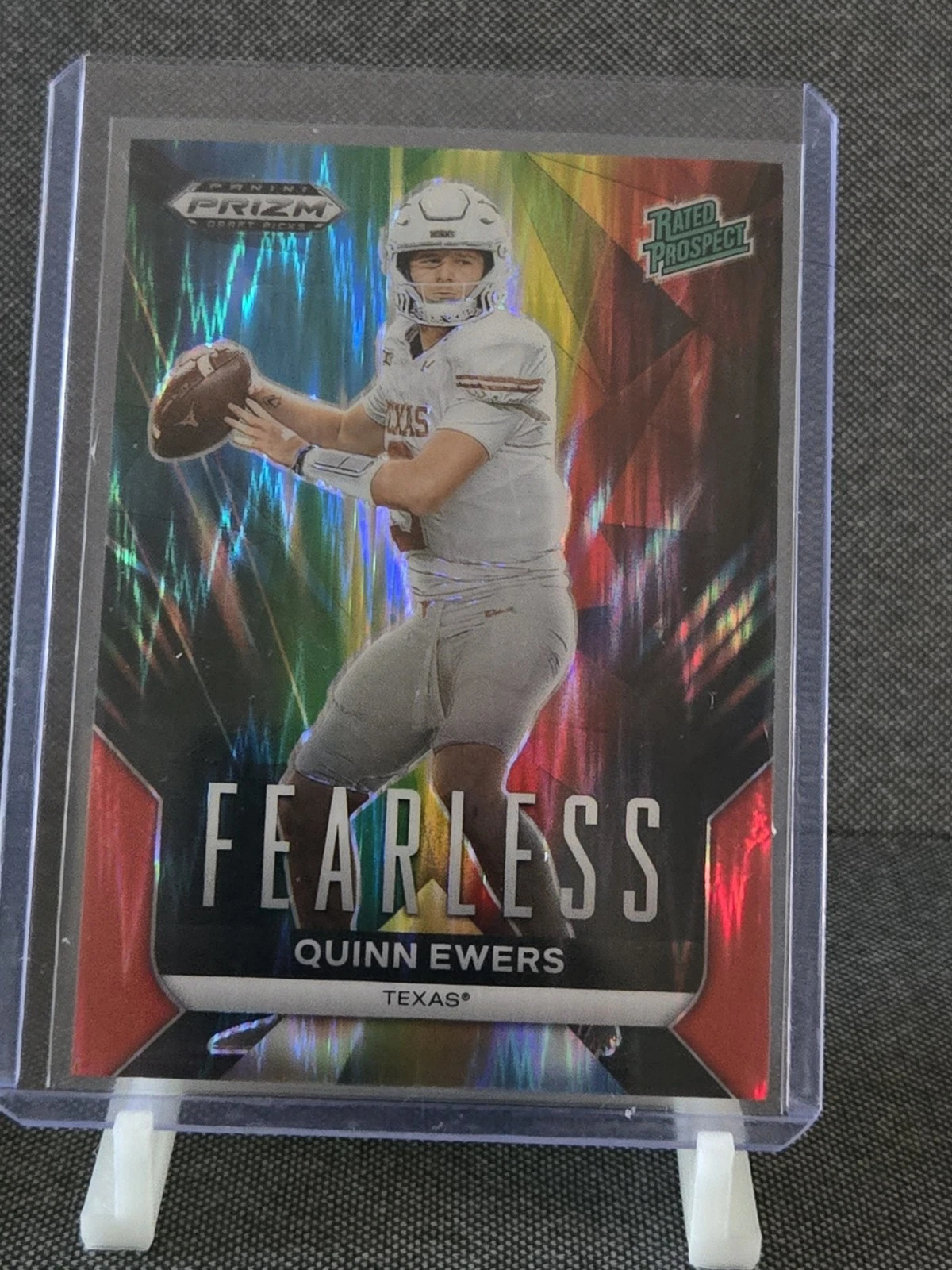 2024 Prizm Draft Picks Red Flash /49 Quinn Ewers Fearless Rated Prospect #F-QE