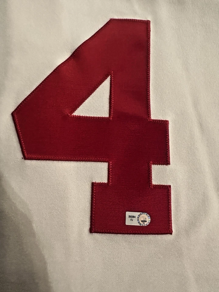 Camiseta usada jogo Throwback (1918) DREW SUTTON Boston Red Sox autografada/assinada - Imagem 4 de 4