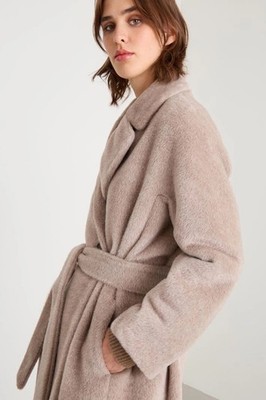 Damen Mantel  Max Mara Intrend 68%Alpaka 38% Schurwolle Beige  Gr It 38 De 34