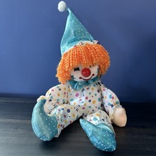 VTG Breden Musical Clown Doll Wind Up Moving Head Musical Polka Dot Circus Toy
