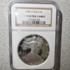 1988-S PF70 Ultra Cameo Proof American Silver Eagle NGC 1797486-004