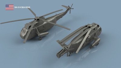 L'Arsenal Models 1/350 SIKORSKY SH-3H SEA KING FOLDED BLADES (4) 3D Printed
