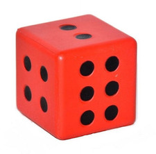 3" Die for use with American Educational Products Body IQ Board Game, Red/Black