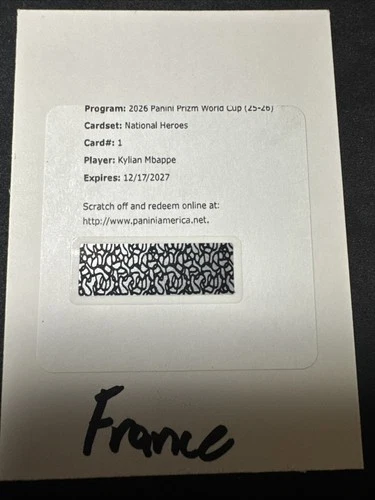 2026 Panini Prizm World Cup Kylian Mbappe Auto National Heroes France