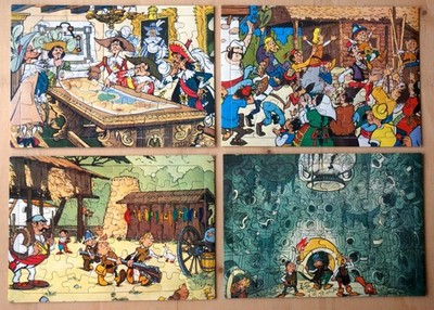 Vintage DDR Mosaik Abrafaxe 2  II  Puzzle 4 Stk  VEB Piko ca. 1980 Komplett  RAR