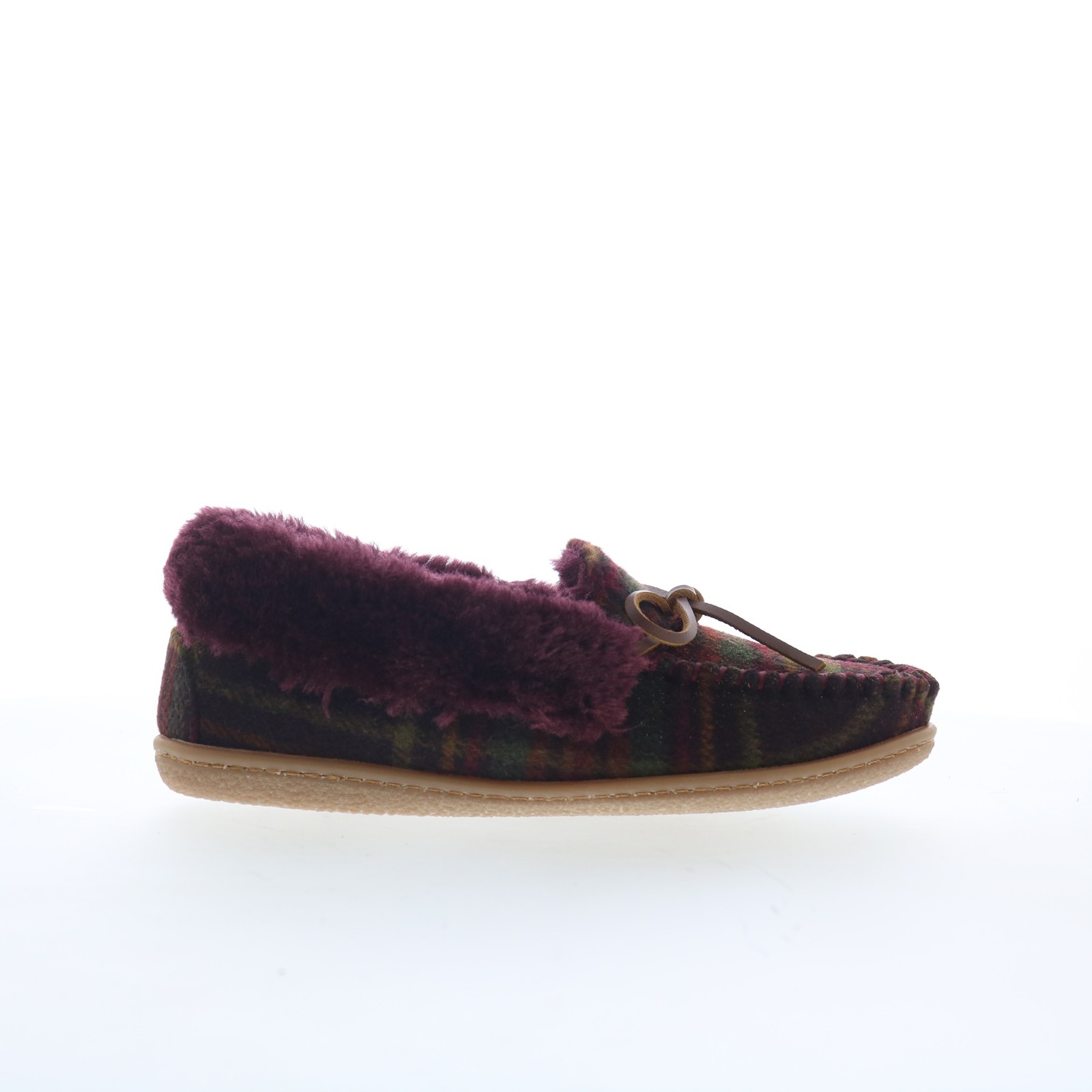Minnetonka Camp Collar Moc 44614 Womens Red Canvas Moccasin Slippers Shoes 5 7990₽