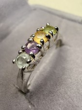 Antique Style Four-Stone Round Cut Ring in Yellow Gold-Tone Setting