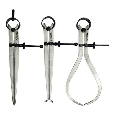 New Spring Caliper 3'' / 75mm - 3 Piece Set Inside Outside Divider Machinist Tool