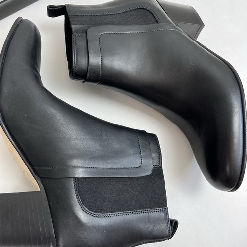 VINCE Boots 8.5 M Black Hallie Leather Ankle Chelsea Bootie Women’s NIB $395 - Picture 7 of 19