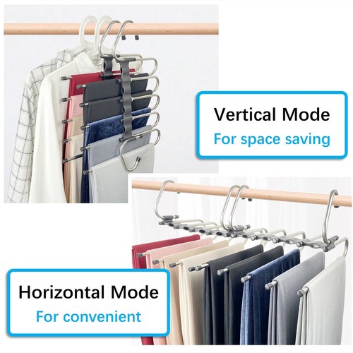 Pants Hangers Space Saving - 2 Pack for Closet Multiple Layers Multifunctiona... - Picture 3 of 7