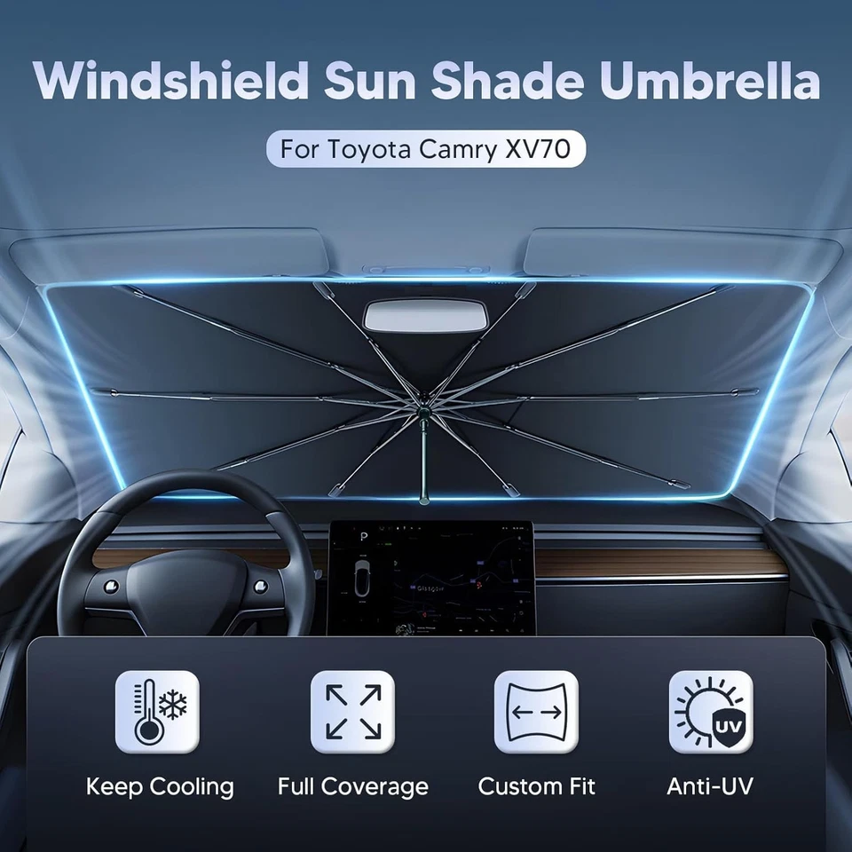 Parabrisas Parasol Paraguas, Mango Eje Flexible Giratorio 360° Mejorado Foto 2 de 4