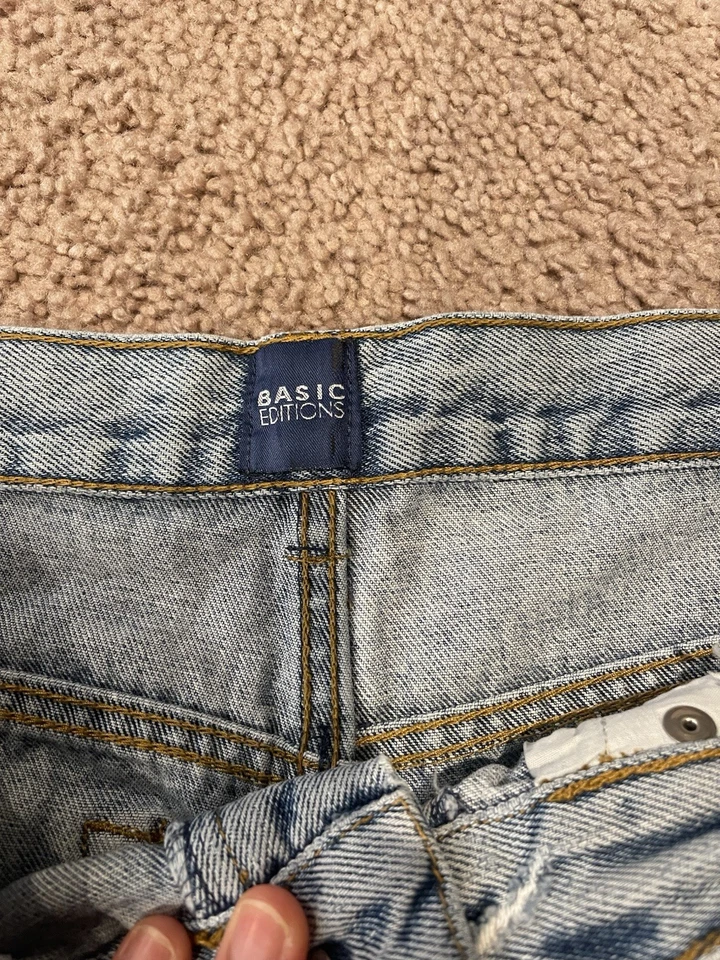 Pantalones Cortos Denim Distress EDICIONES BÁSICAS Para Mujer GRANDES Usados Foto 2 de 4