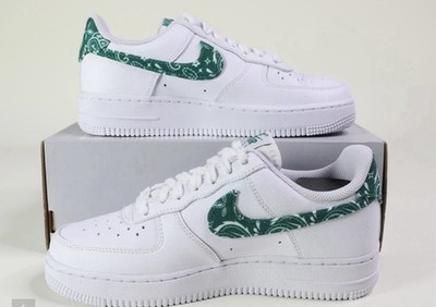 NEW Nike Air Force 1 Low '07 Essential Green Paisley DH4406-102 W Sz 9/M Sz 7.5