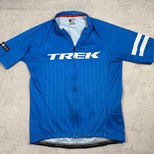 Bontrager M Circuit LTD Jersey Men Blue Trek Cycling Full Zip Short Sleeve 22299