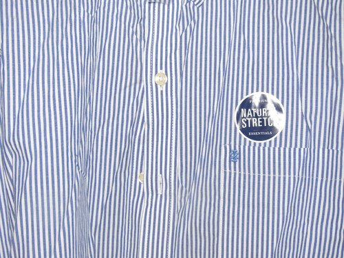 $60 Nuevo Con Etiquetas Nuevo IZOD Para hombres XL Camisa Abotonada Azul Blanco Rayas Elástico Natural - Imagen 2 de 5