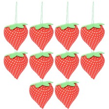 10 Pcs Pin Cushion Strawberry Polyester Cotton Sewing Supplies