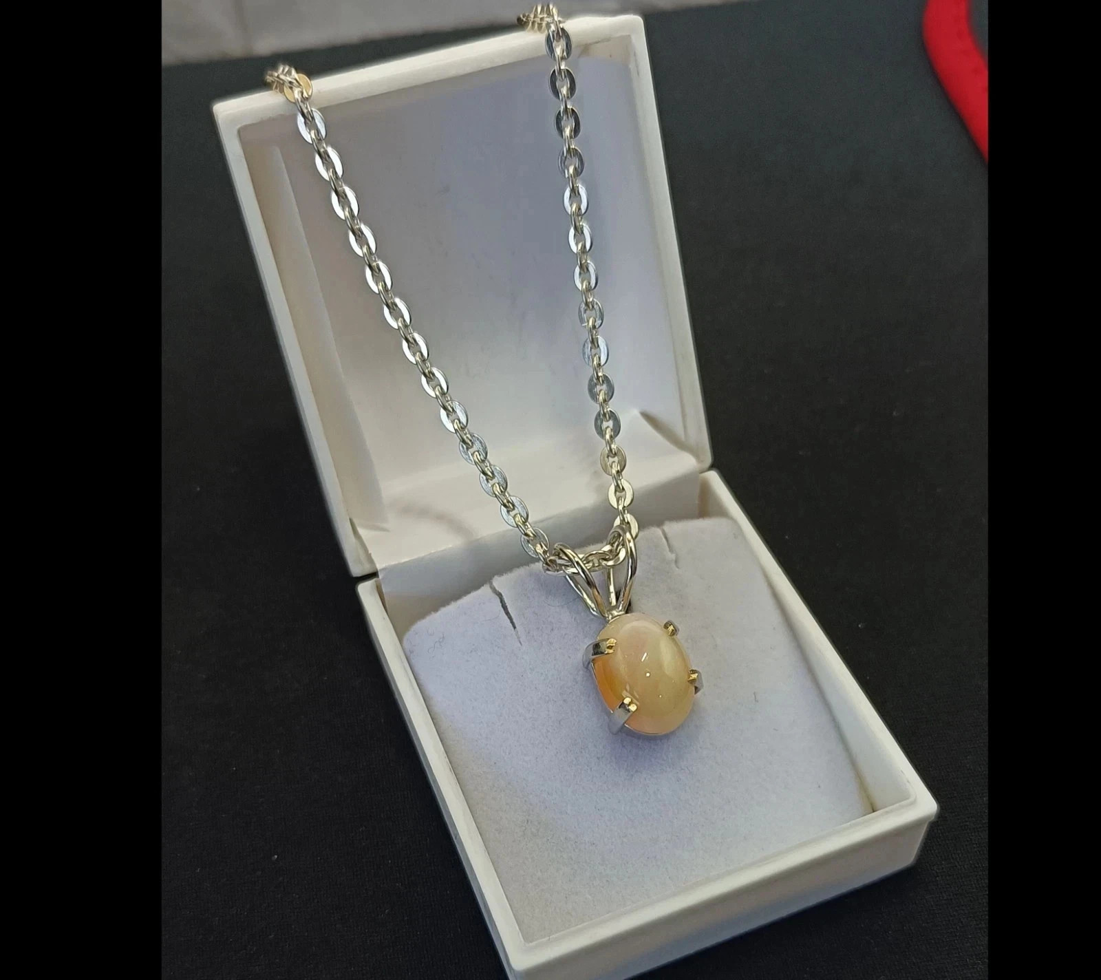 Natural Ethiopian Welo Opal Sterling Silver Pendant Necklace Gemstone 14.20 ct