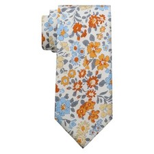 Floral Ties for Men Mens Floral Tie Cotton Neck Tie Skinny Orange Blue Flower